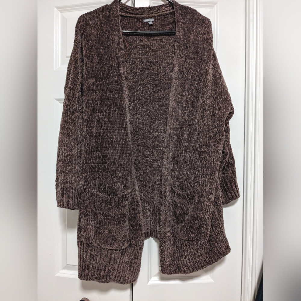 Charlotte Russe Chenille Brown Cardigan